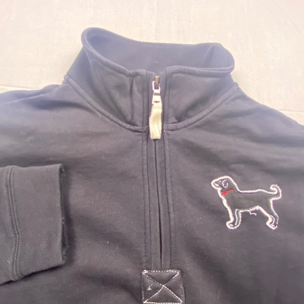 The Black Dog Vintage Collection 1/4 Zip Pullover Sweatshirt Mens Large Black - Picture 4 of 11